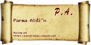 Parma Alán névjegykártya